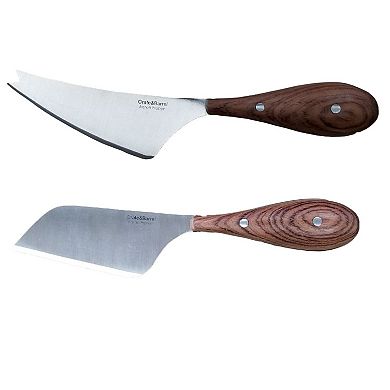 BergHOFF Aaron Probyn 3-Piece Cheese Knife and Round Bamboo Cutting Board Set
