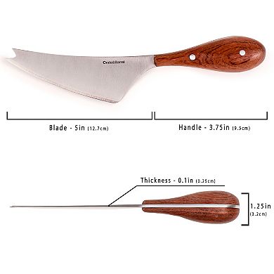 BergHOFF Aaron Probyn 3-Piece Cheese Knife and Round Bamboo Cutting Board Set