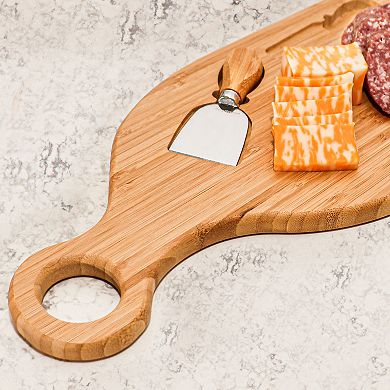 BergHOFF Stainless Steel 4-Piece Cheese Knives with Bamboo Paddle Board Set