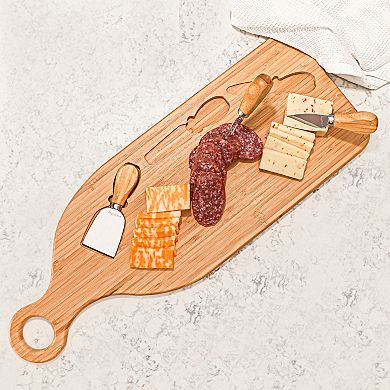 BergHOFF Stainless Steel 4-Piece Cheese Knives with Bamboo Paddle Board Set