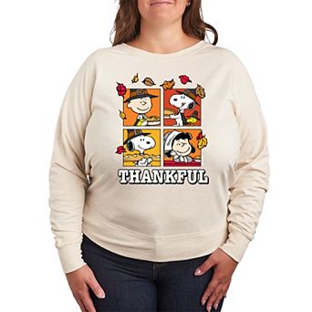 Women's Peanuts Thankful French Terry Long Sleeve Tee