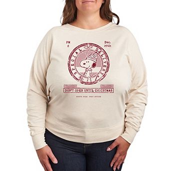 Women's Peanuts Snoopy Don't Open Until Christmas French Terry Long Sleeve Tee