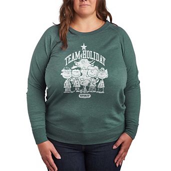 Women's Peanuts Team Holiday Spirit French Terry Long Sleeve Tee