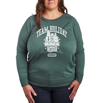 Women's Peanuts Team Holiday Spirit French Terry Long Sleeve Tee