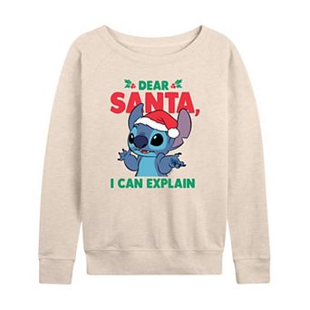 Disney's Lilo & Stitch Women's Dear Santa French Terry Long Sleeve Tee