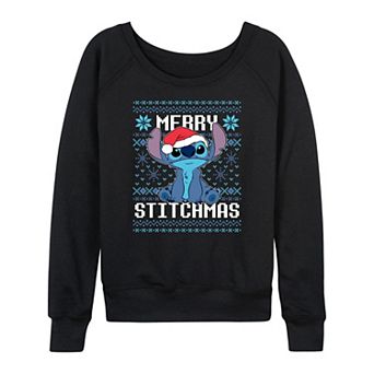 Disney's Lilo & Stitch Women's Merry Stitchmas French Terry Long Sleeve Tee
