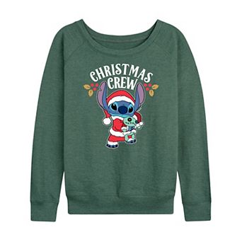 Disney's Lilo & Stitch Women's Christmas Crew French Terry Long Sleeve Tee
