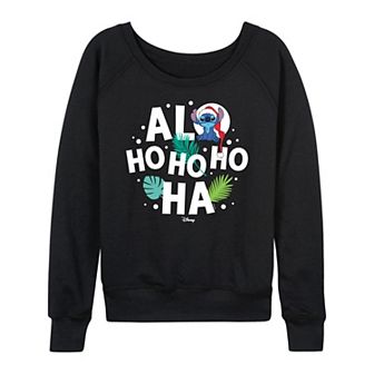 Disney's Lilo & Stitch Women's Alo Ho Ho Ho Ha French Terry Long Sleeve Tee