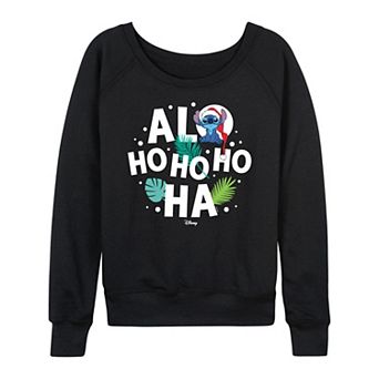Disney's Lilo & Stitch Women's Alo Ho Ho Ho Ha French Terry Long Sleeve Tee