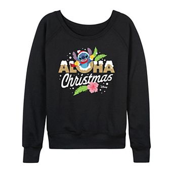 Disney's Lilo & Stitch Women's Aloha Christmas French Terry Long Sleeve Tee