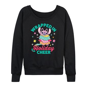 Disney's Lilo & Stitch Angel Women's Holiday Cheer French Terry Long Sleeve Tee