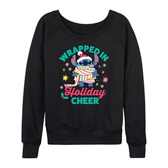 Disney's Lilo & Stitch Women's Holiday Cheer French Terry Long Sleeve Tee