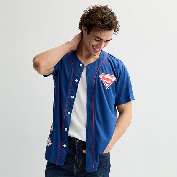 Men's DC Comics Superman Baseball Jersey