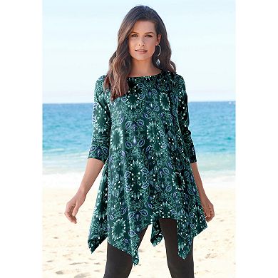 Roaman's Women's Plus Size Ultimate Handkerchief Hem Tunic