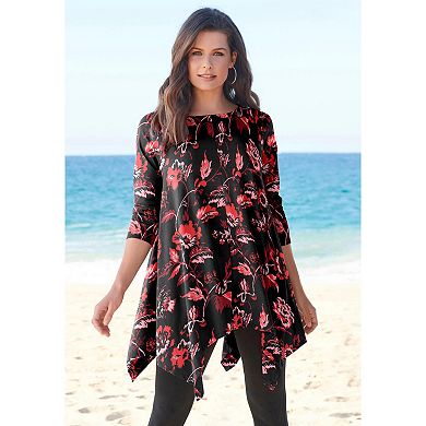 Roaman's Women's Plus Size Ultimate Handkerchief Hem Tunic