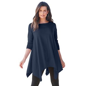Roaman's Women's Plus Size Ultimate Handkerchief Hem Tunic