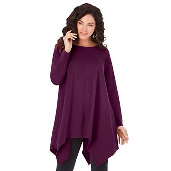 Roaman's Women's Plus Size Ultimate Handkerchief Hem Tunic