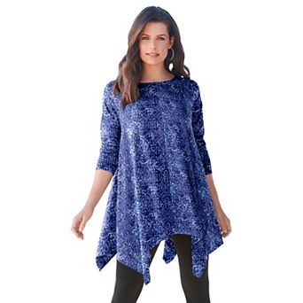 Roaman's Women's Plus Size Ultimate Handkerchief Hem Tunic