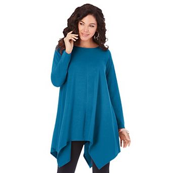 Roaman's Women's Plus Size Ultimate Handkerchief Hem Tunic