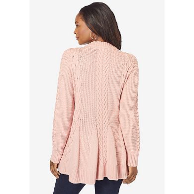 Roaman's Women's Plus Size Fit And Flare Sweater