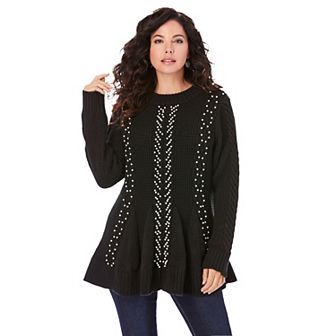 Roaman's Women's Plus Size Fit And Flare Sweater