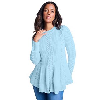 Roaman's Women's Plus Size Fit And Flare Sweater