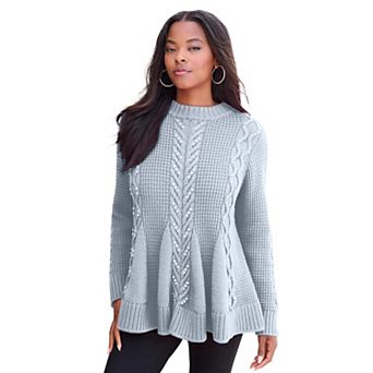 Roaman's Women's Plus Size Fit And Flare Sweater