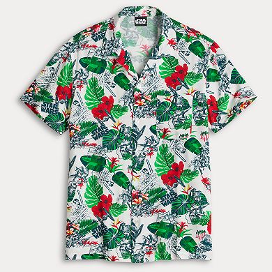 Men's Star Wars Tropical Button Down Short Sleeve Shirt