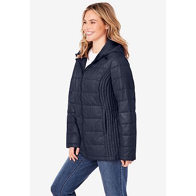 Woman Within Plus Size Packable Puffer Jacket