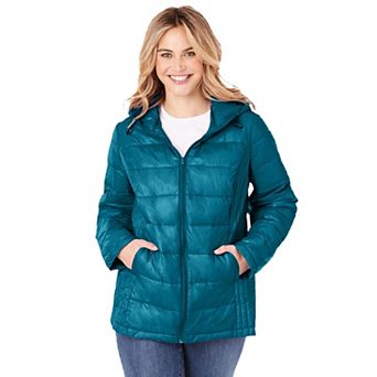 Woman Within Plus Size Packable Puffer Jacket