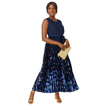 Jessica London Women's Plus Size Pleated Maxi Dress