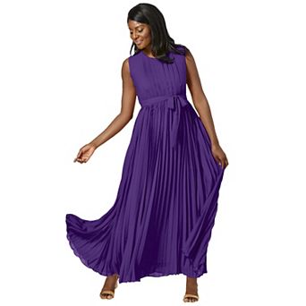 Jessica London Women's Plus Size Pleated Maxi Dress