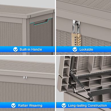 260 Gallon Outdoor Patio Deck Storage Box Floor Decor