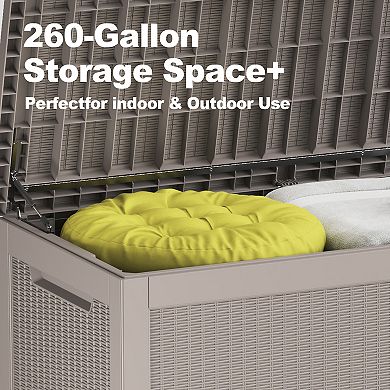 260 Gallon Outdoor Patio Deck Storage Box Floor Decor