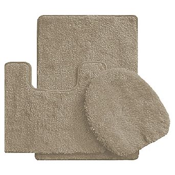3 pc Bath Rug Set: 1 Br(18" X 30") , 1 Cm(18" X 19") And 1 Toilet Seat Cover(apx 18" X 19")