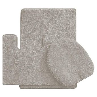 3 pc Bath Rug Set: 1 Br(18" X 30") , 1 Cm(18" X 19") And 1 Toilet Seat Cover(apx 18" X 19")