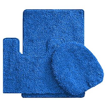3 pc Bath Rug Set: 1 Br(18" X 30") , 1 Cm(18" X 19") And 1 Toilet Seat Cover(apx 18" X 19")