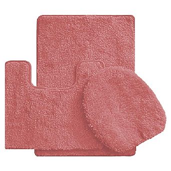 3 pc Bath Rug Set: 1 Br(18" X 30") , 1 Cm(18" X 19") And 1 Toilet Seat Cover(apx 18" X 19")