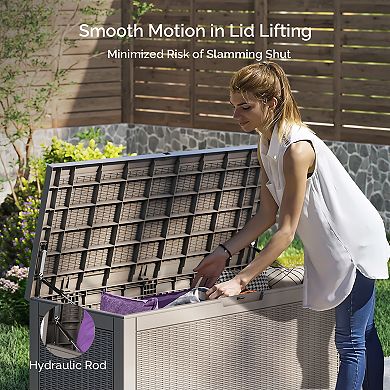 100 Gallon Outdoor Patio Deck Storage Box Floor Decor