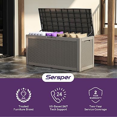 100 Gallon Outdoor Patio Deck Storage Box Floor Decor