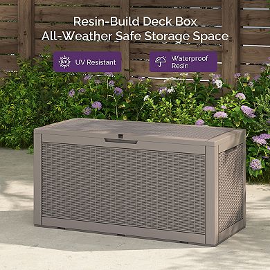 100 Gallon Outdoor Patio Deck Storage Box Floor Decor
