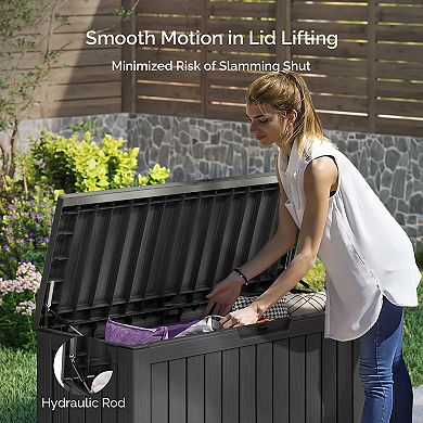 80 Gallon Outdoor Patio Deck Storage Box Floor Decor