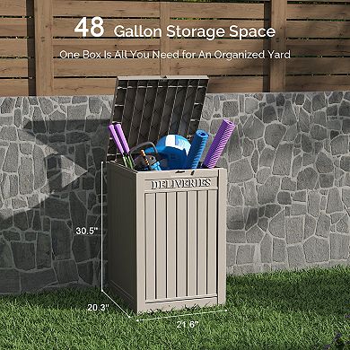 48 Gallon Outdoor Patio Deck Storage Box Floor Decor