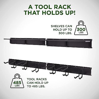 RaxGo Garage Tool Storage Rack with Wall Shelf, 12-Piece Garage Organizer Wall mount