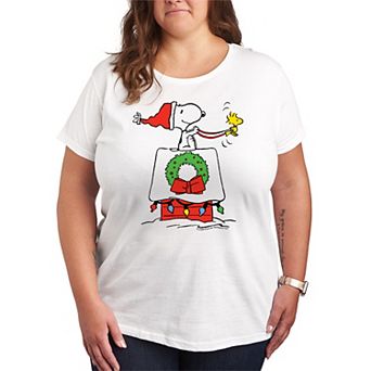Plus Size Peanuts Snoopy Sleigh Graphic Tee