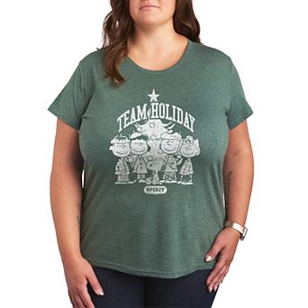 Plus Size Peanuts Team Holiday Spirit Graphic Tee