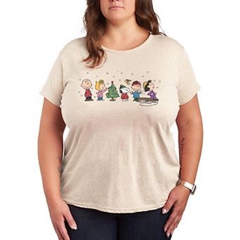 Plus Size Peanuts Christmas Group Graphic Tee