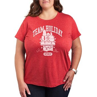 Plus Size Peanuts Snoopy Team Holiday Spirit Graphic Tee