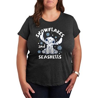 Disney's Lilo and Stitch Plus Size Snowflakes & Seashells Graphic Tee