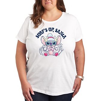 Disney's Lilo and Stitch Plus Size Surf's Up Santa Graphic Tee